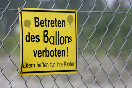 Betreten des Ballons verboten!